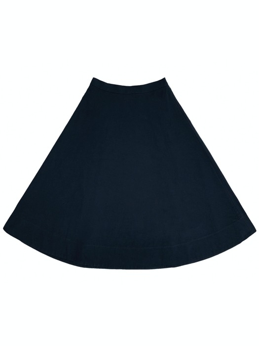Lina box pleated midi skirt (navy)