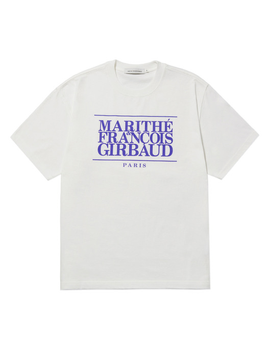 MARITHE CLASSIC LOGO TEE off white/french blue