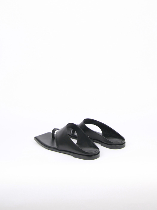 Diana Leather Slides Black