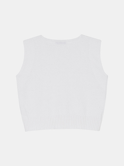 v neck sleeveless knit (white)
