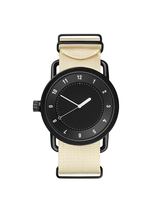 [공식수입정품]10010128 No.1 Black / Off-White Nylon Wristband (40) 쿼츠 남성 나토