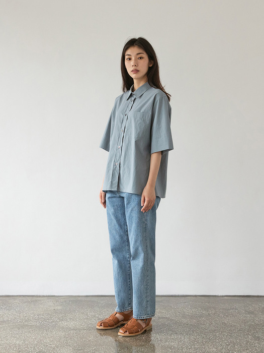 21SS Women Reporter Shirt (Ash Blue)