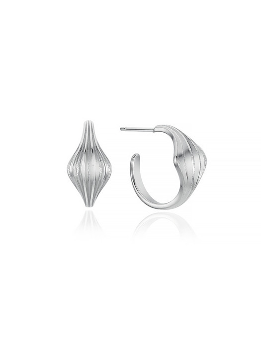 [Silver] Tree Rings Whisper EarringsⅠe042