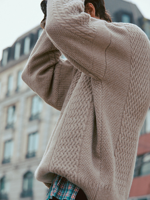 [X Begin 2.0.2] Wool Cashmere Cable Knit Pullover_2color