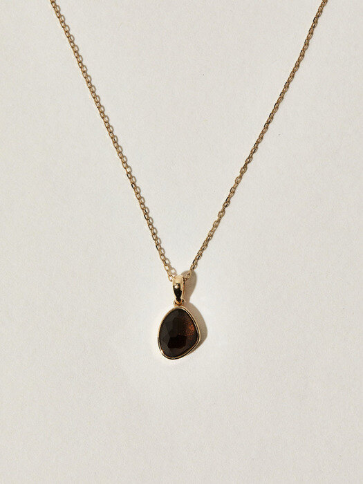 14k smoky quartz necklace