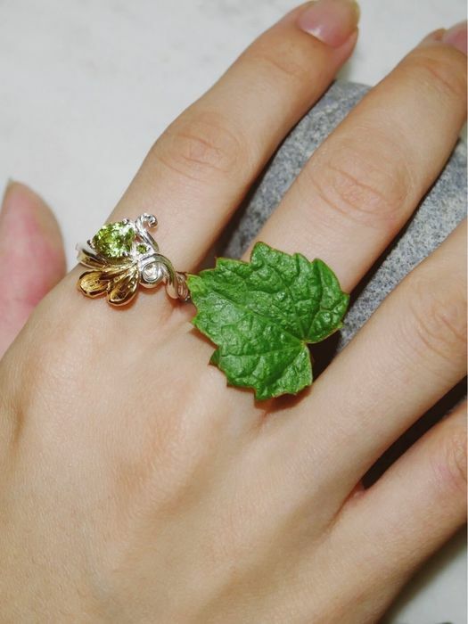 Forest Ring Silver with Gold