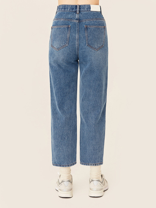 REGULAR CROP DENIM PANTS [LIGHT BLUE]