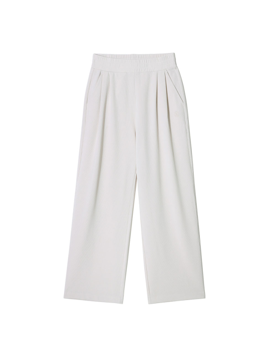 W SYMBOL-EMBROIDERED LOUNGE BANDING PANTS ivory