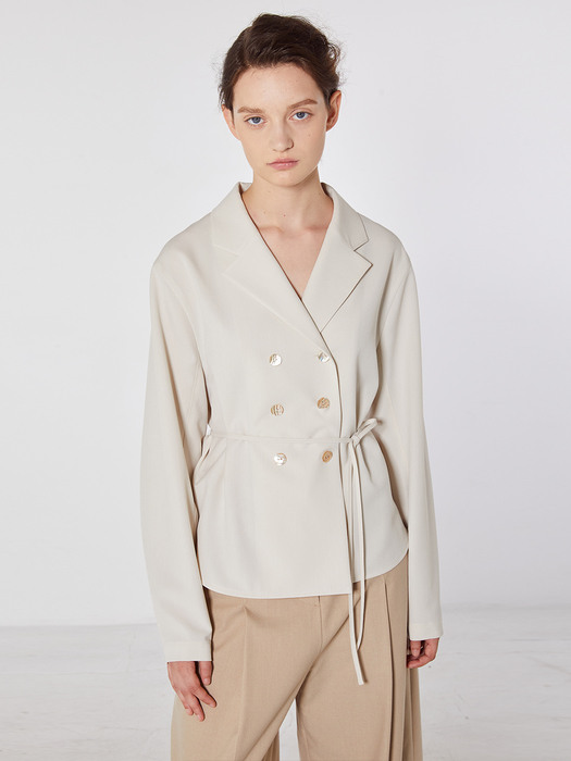 TOF COLLAR BELTED BLOUSE IVORY