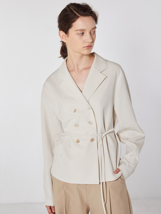 TOF COLLAR BELTED BLOUSE IVORY