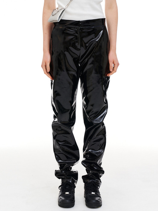 Glossy Leather pants Black