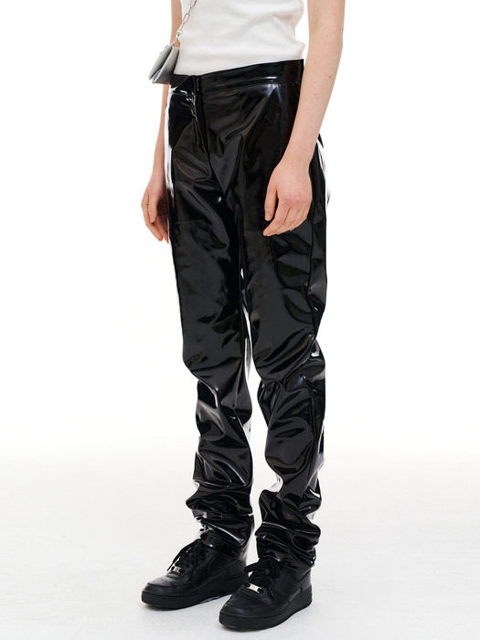 Glossy Leather pants Black