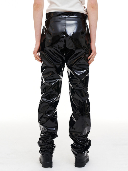 Glossy Leather pants Black