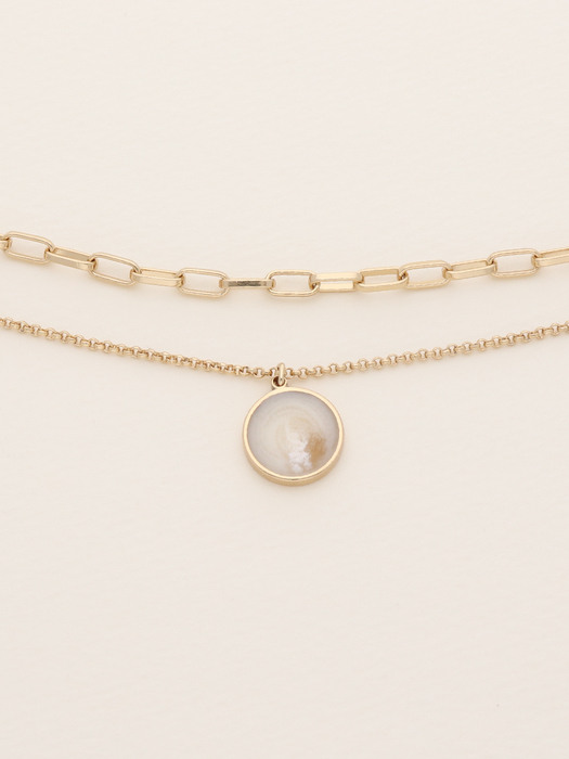 Formica Layered Necklace Round