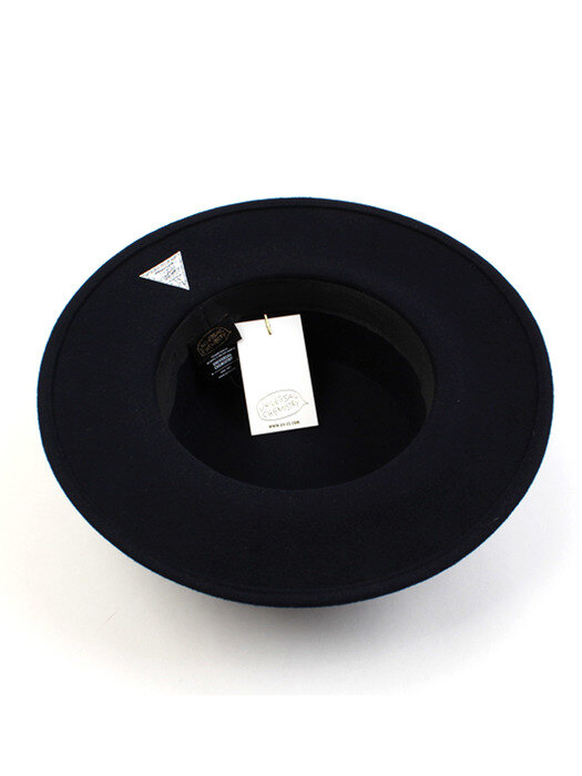 Flat Navy Long Wool Fedora 울페도라