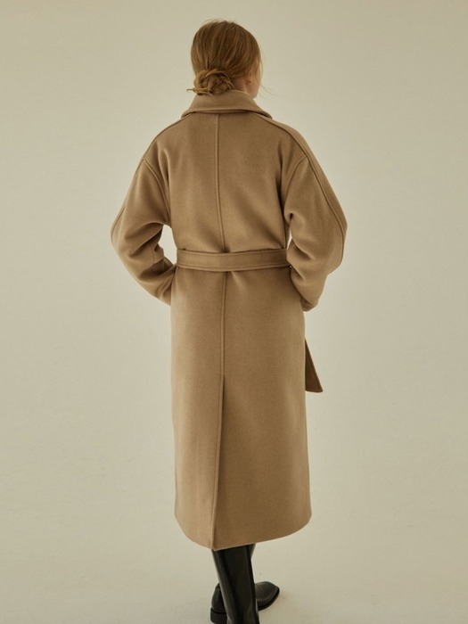 Cashmere Balmacaan Coat - Khaki beige