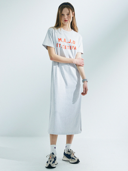 Classic T-Shirt Long Dress [Light Grey]