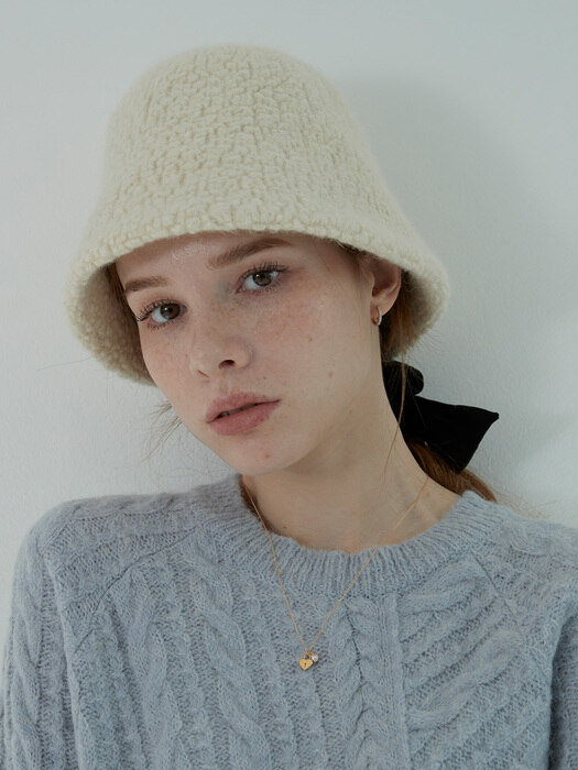 Boucle Bucket Hat, Anna(Ivory)