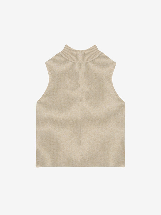 LLAMA BLEND MOCK NECK KNIT VEST