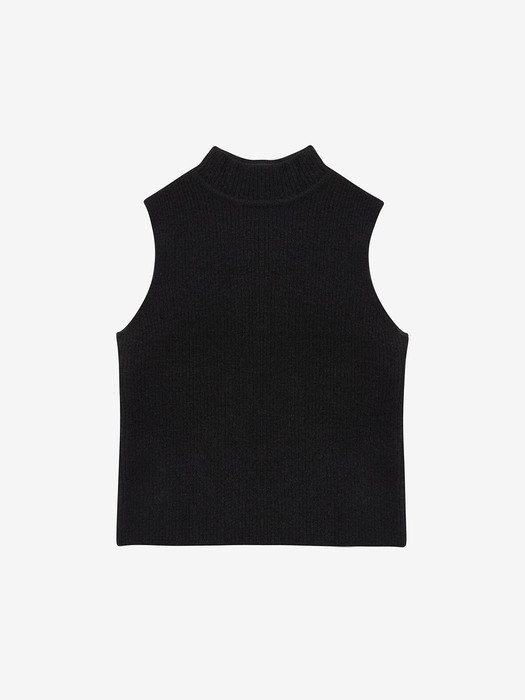 LLAMA BLEND MOCK NECK KNIT VEST