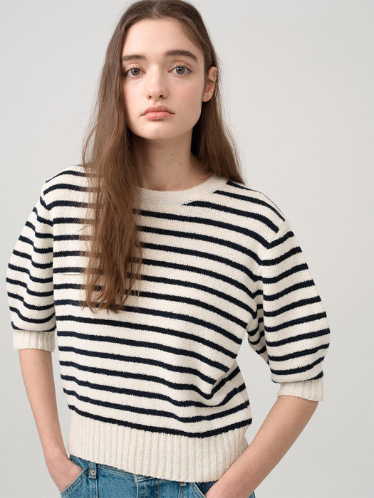 Stripe Half Sleeve Pullover NEK4XP311
