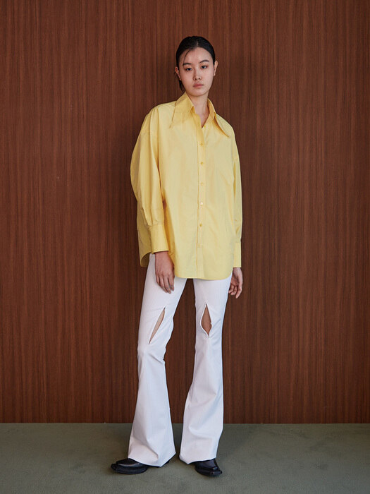 Oversized Collar Shirt-Lemon
