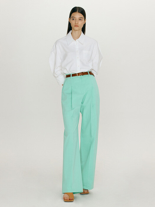 BORAMAE Wide leg trousers (Lavender/Black/Cool mint)