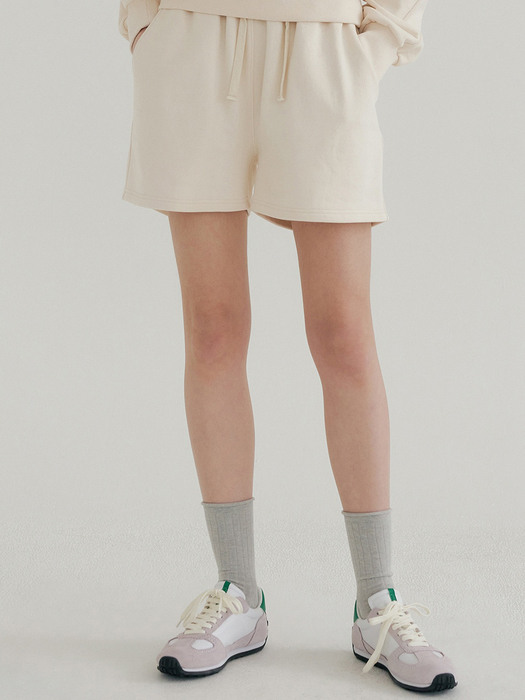 cotton sweat shorts (cream)
