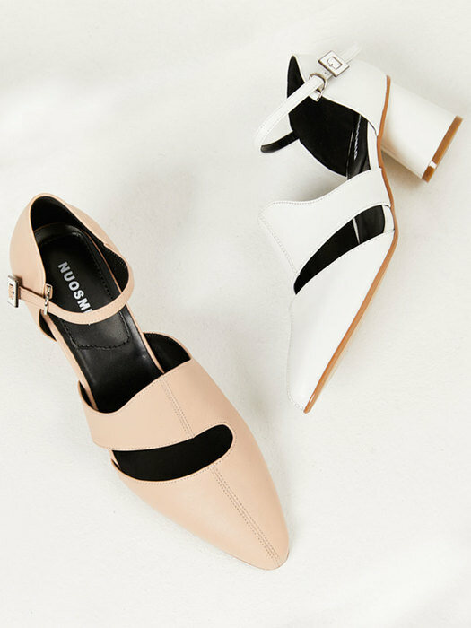 Q1AW-S208 / SEVILLA cut out mary-jane pumps (PINK)