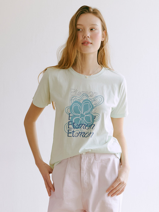 Marble Flower T-shirt, Mint