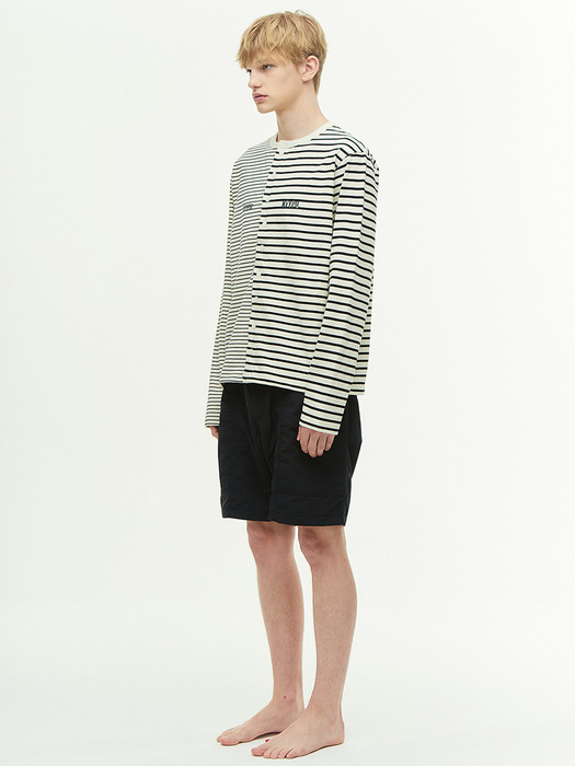  FORK STRIPE T-SHIRT IVORY