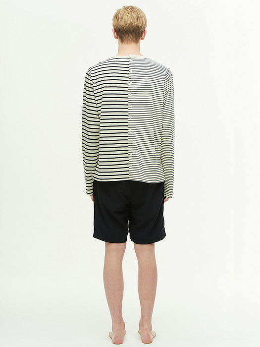  FORK STRIPE T-SHIRT IVORY