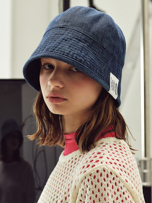 [unisex]ROUND BLUE DENIM BUCKET HAT