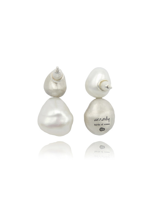 Irregular Pearl Silver Earring