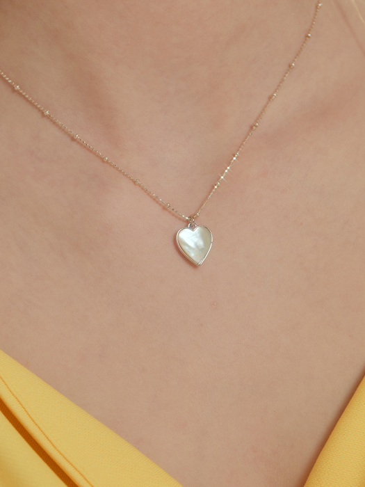 (SILVER925) Classic Heart Ball Chain Necklace NZ2012