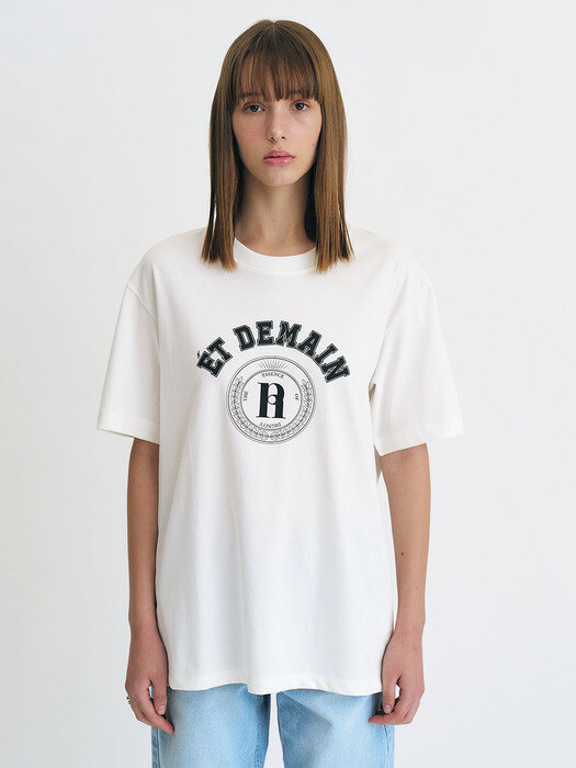 Recycle-cotton logo T-Shirt (White)