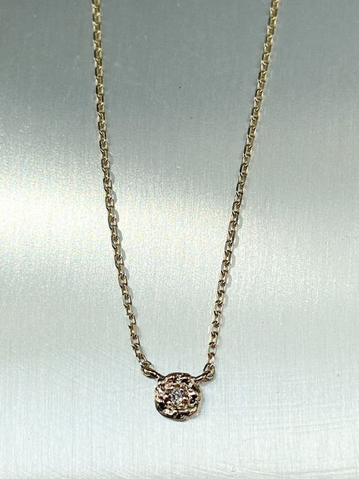 (14k) Sprout Necklace (1 Cognac Diamond)