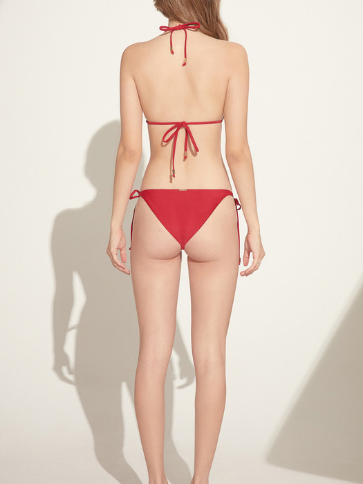 Lyla Burgundy Solid Triangle Bikini Top