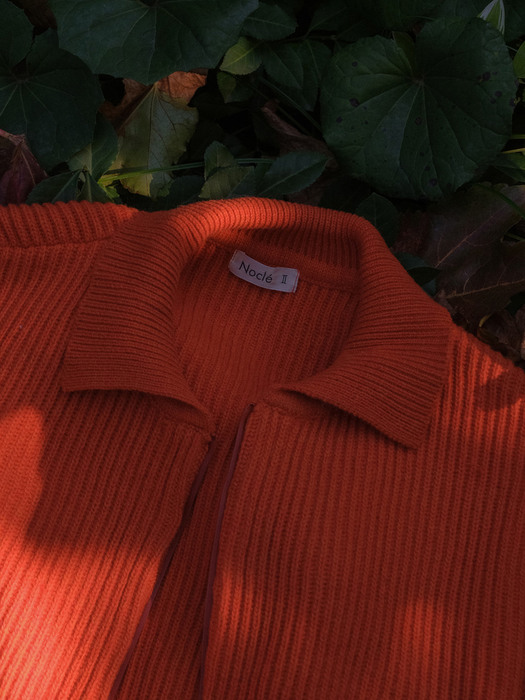 Collar Zip Up Knit Mandarin