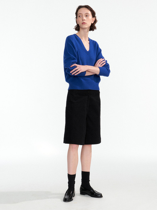 Erin wool v-neck pullover (Royal blue)