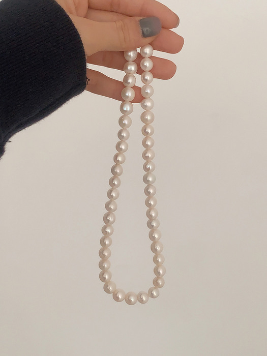 silver925 bold pearl necklace