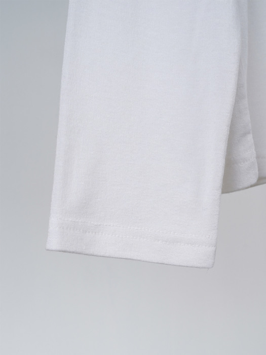 WOOL BLEND TURTLE NECK T-SHIRT_WHITE