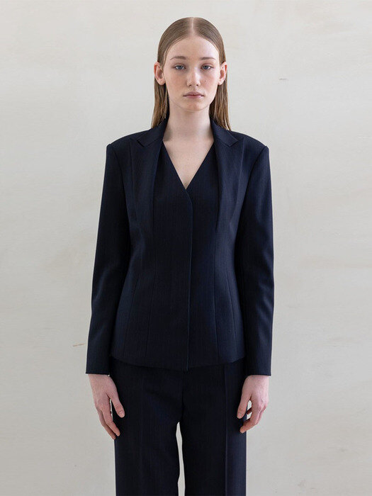 TWO LAYERD TAILRORED JACKET NAVY