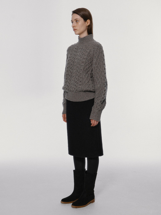 Pastry turtle neck sweater (Black sesame)