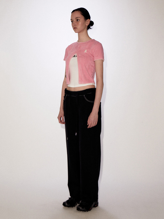 RR CUT OUT TERRY TOP - PINK