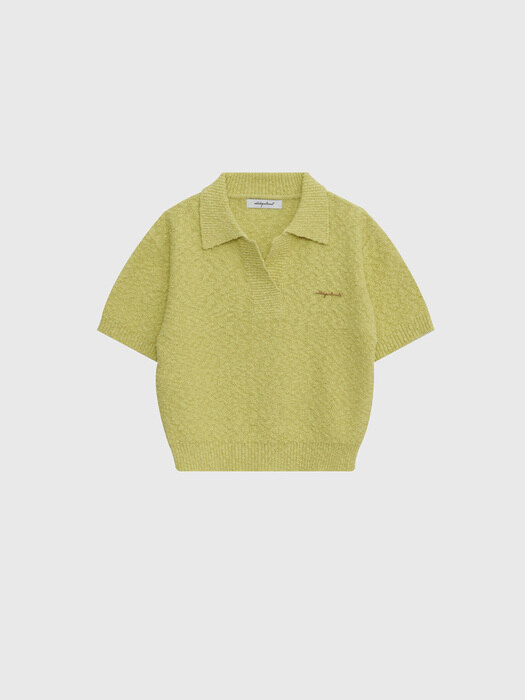 Boucle Knit Polo Shirt - Yellow