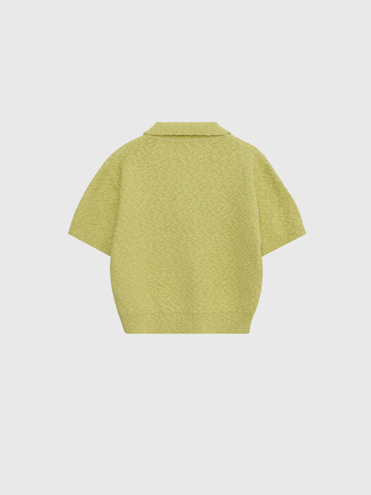 Boucle Knit Polo Shirt - Yellow