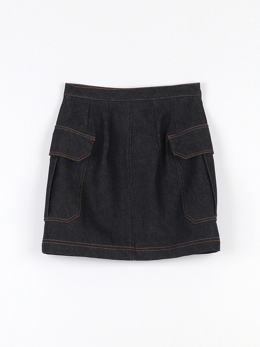 JUNE Denim Mini Skirt - Black