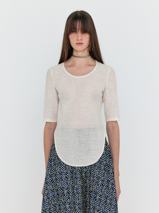 WOUO Open-Back T-shirt - Ivory