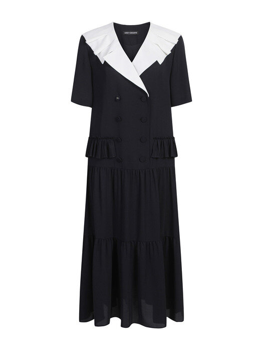 Modified Sailor Collar Short Sleeve Dress_LFDAM23470NYD